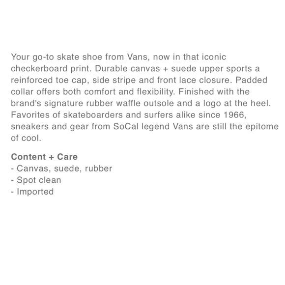 Vans Old Skool Checkerboard Lace Up Low Top Canvas Suede Skate Sneaker 4/5.5 - Picture 7 of 16